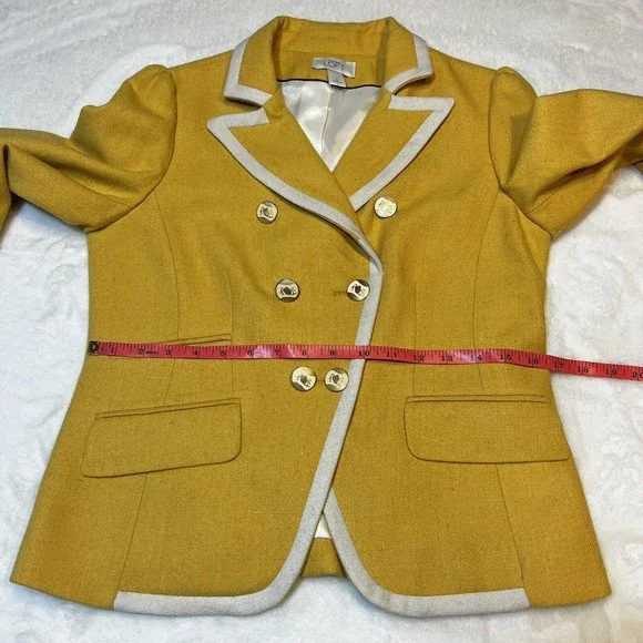 Ann Taylor Loft Yellow Blazer Women’s 6 Y2K Clueless - Picture 13 of 15